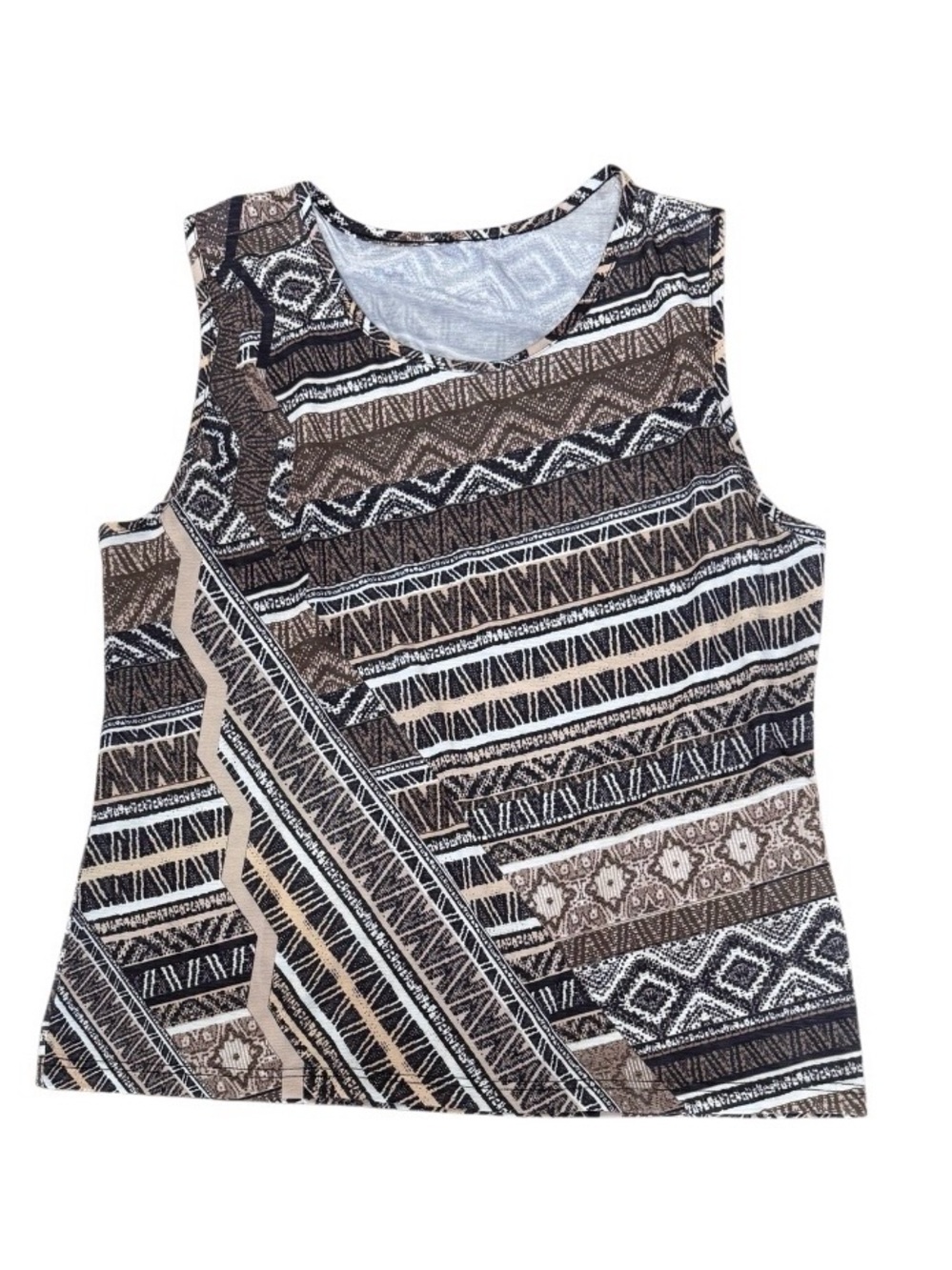 Princess Cruises Women's
Sleeveless Tank Top Brown
Black Geometric Tribal Print